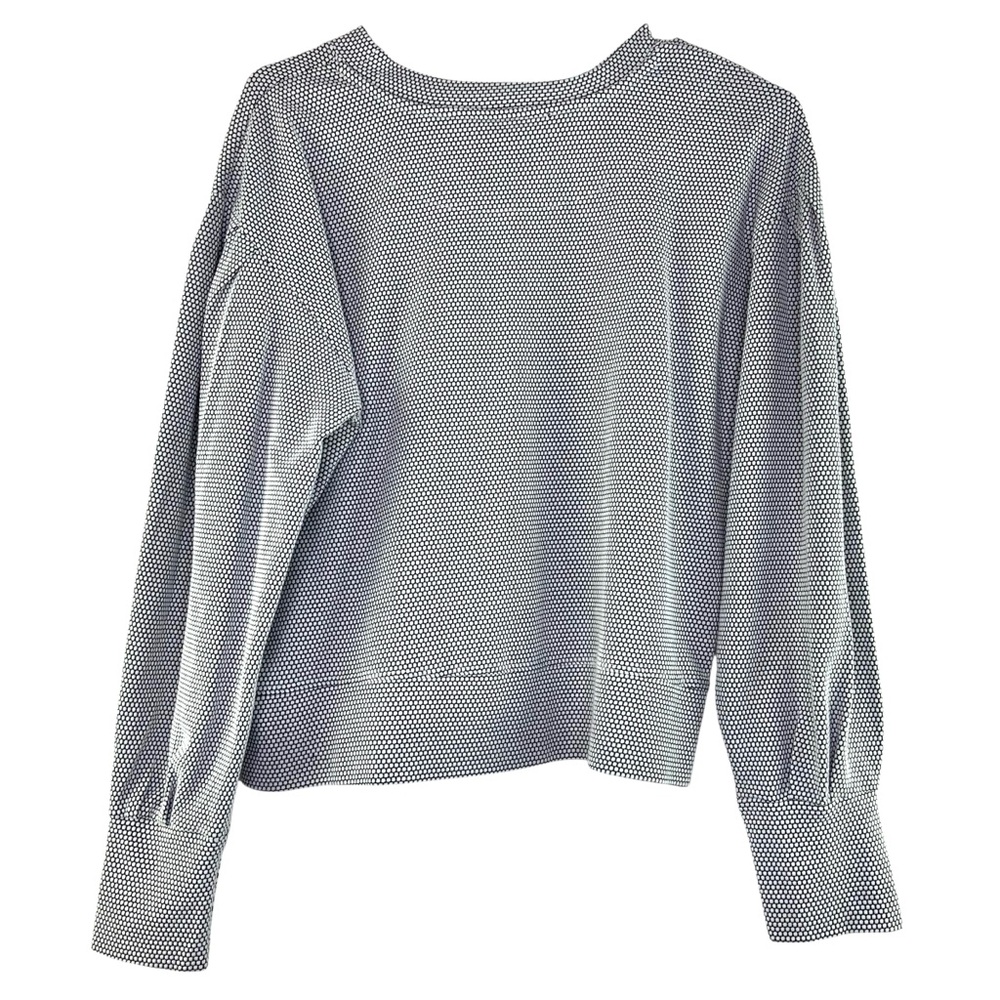 Albion Serena Cropped Pullover Textured Wideneck Sweater in White and Black - Picture 5 of 6